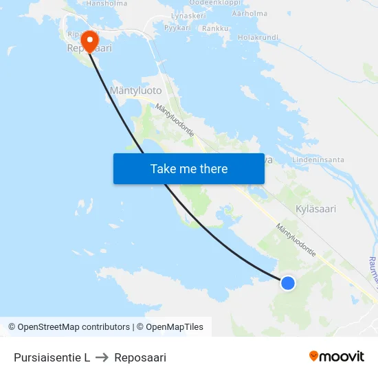 Pursiaisentie L to Reposaari map