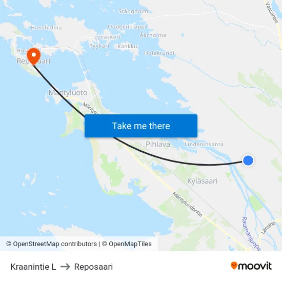 Kraanintie L to Reposaari map