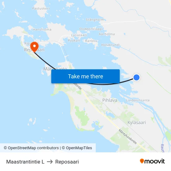 Maastrantintie L to Reposaari map