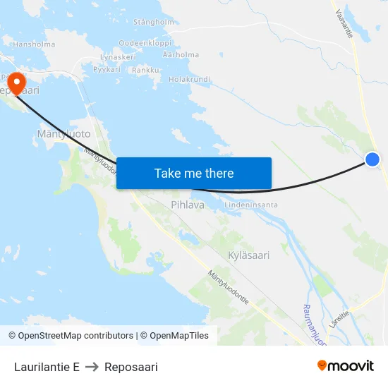 Laurilantie E to Reposaari map