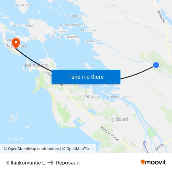 Sillankorvantie L to Reposaari map