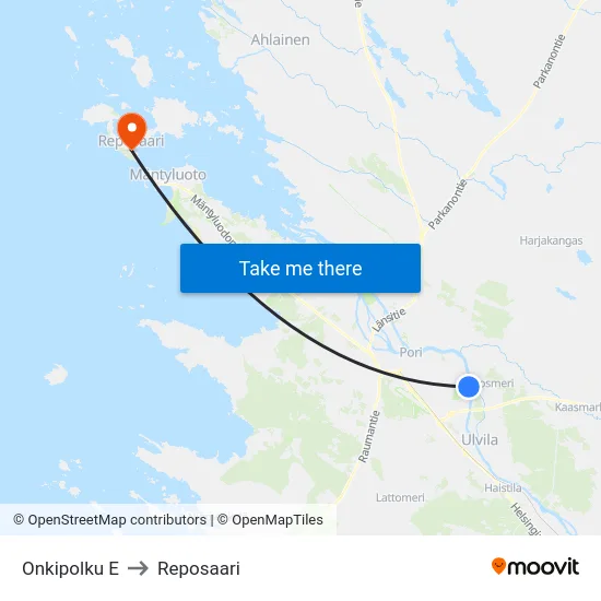 Onkipolku E to Reposaari map