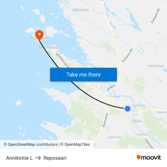 Annikintie L to Reposaari map