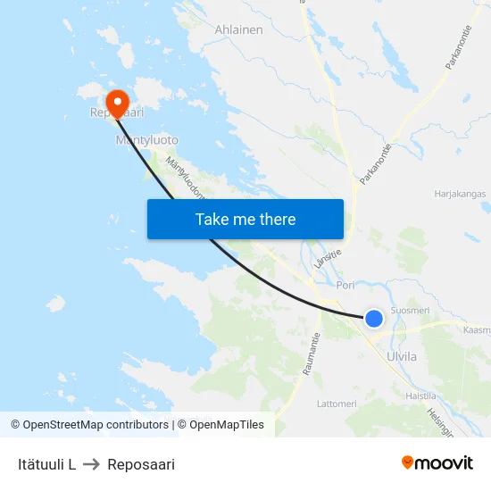 Itätuuli L to Reposaari map