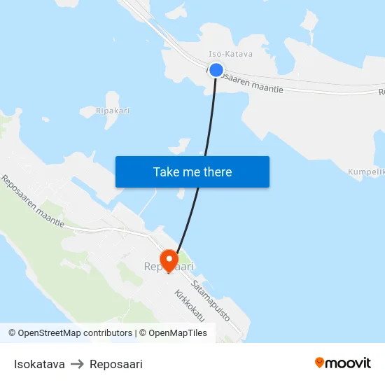 Isokatava to Reposaari map