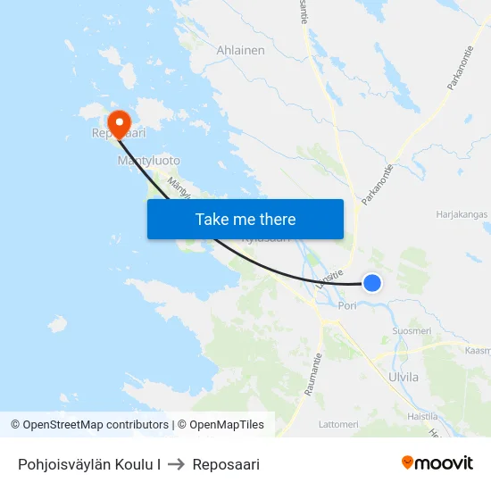 Pohjoisväylän Koulu I to Reposaari map