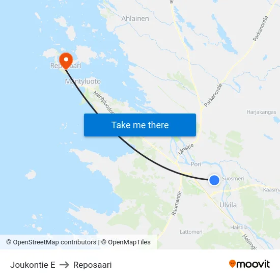 Joukontie E to Reposaari map