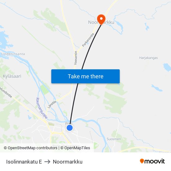 Isolinnankatu E to Noormarkku map