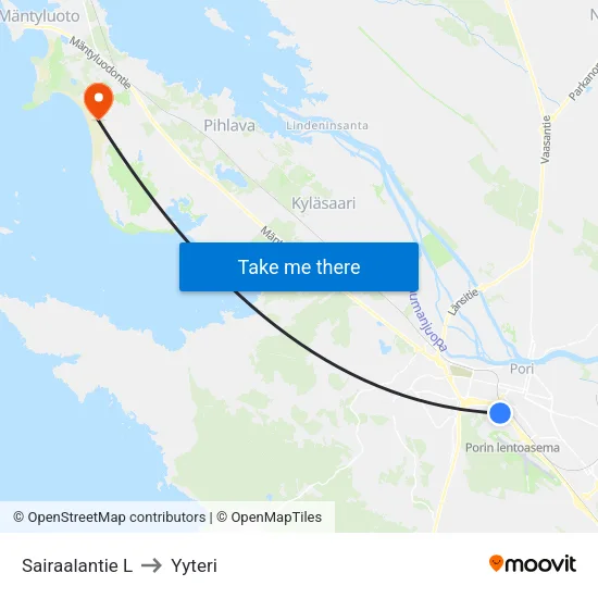 Sairaalantie L to Yyteri map