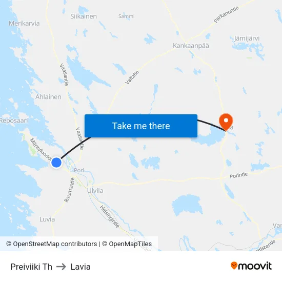 Preiviiki Th to Lavia map