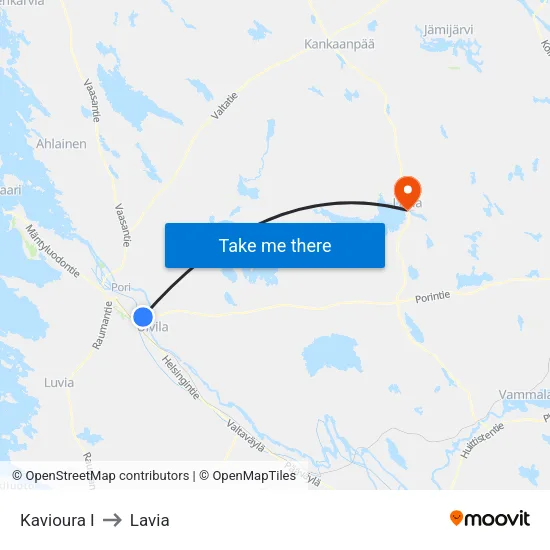 Kavioura I to Lavia map