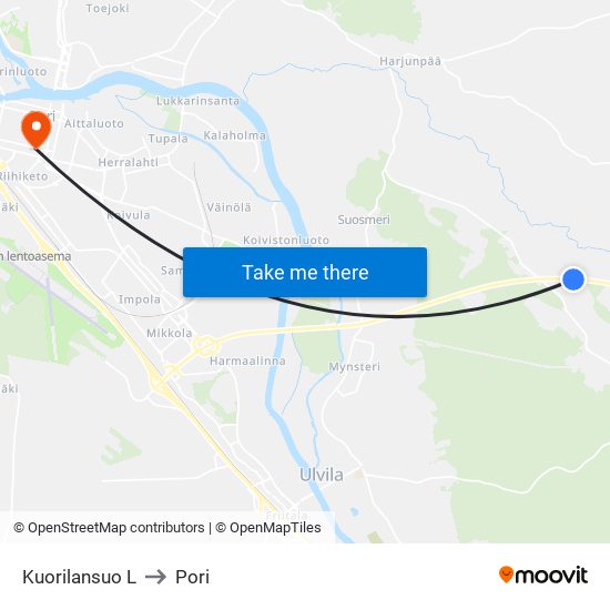 Kuorilansuo L to Pori map