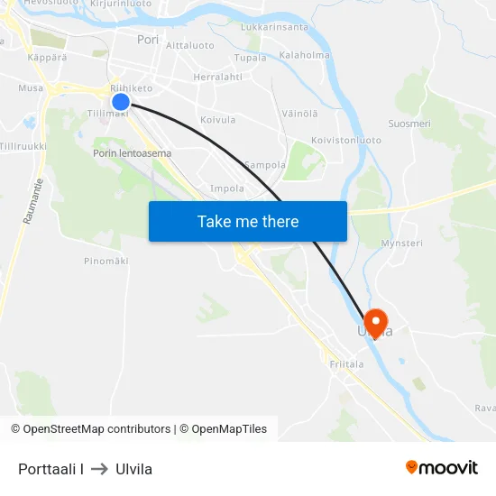Porttaali I to Ulvila map