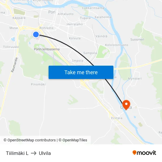 Tiilimäki L to Ulvila map