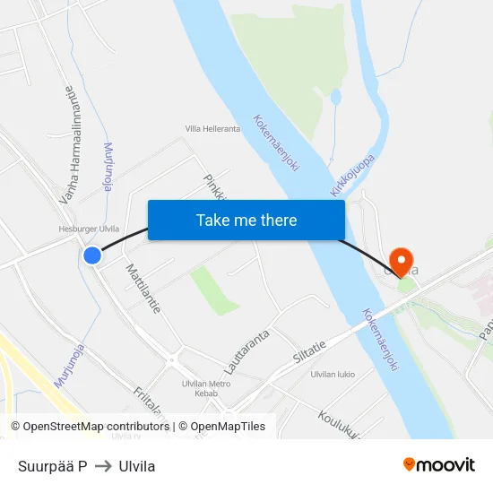 Suurpää P to Ulvila map