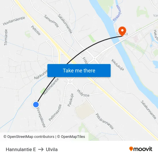 Hannulantie E to Ulvila map