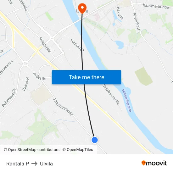 Rantala P to Ulvila map