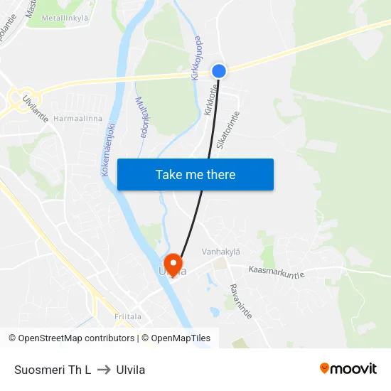 Suosmeri Th L to Ulvila map