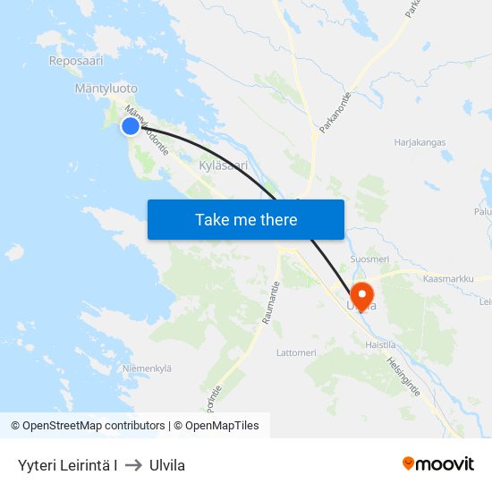 Yyteri Leirintä I to Ulvila map