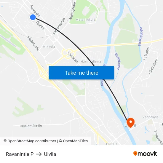 Ravanintie P to Ulvila map