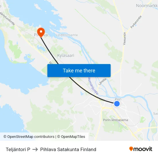 Teljäntori P to Pihlava Satakunta Finland map