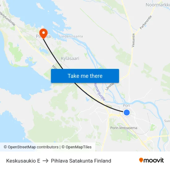 Keskusaukio E to Pihlava Satakunta Finland map
