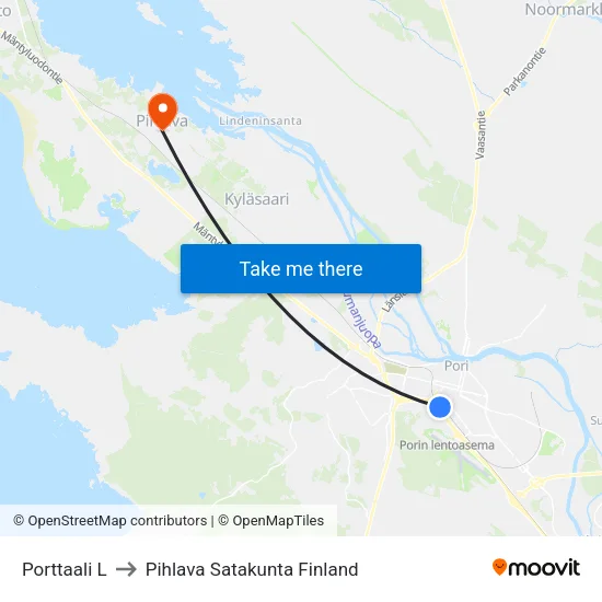Porttaali L to Pihlava Satakunta Finland map