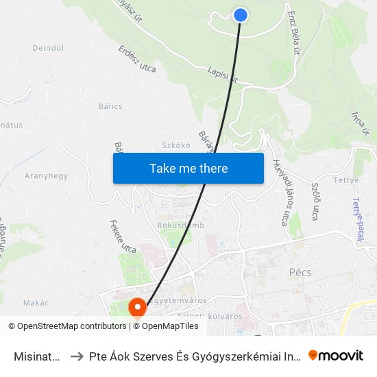 Misinatető to Pte Áok Szerves És Gyógyszerkémiai Intézet map