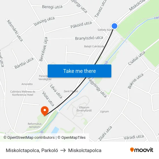 Miskolctapolca, Parkoló to Miskolctapolca map
