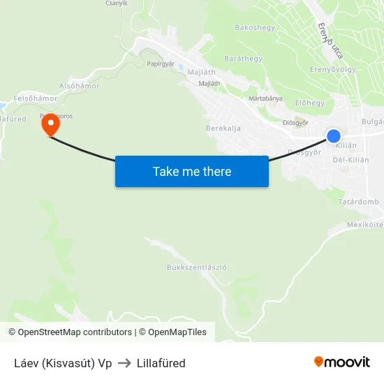 Láev (Kisvasút) Vp to Lillafüred map