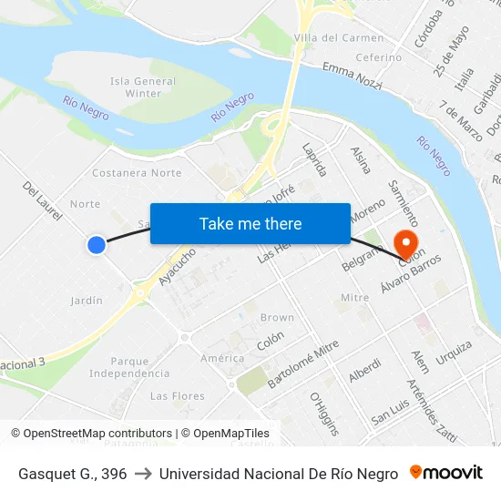 Gasquet G., 396 to Universidad Nacional De Río Negro map