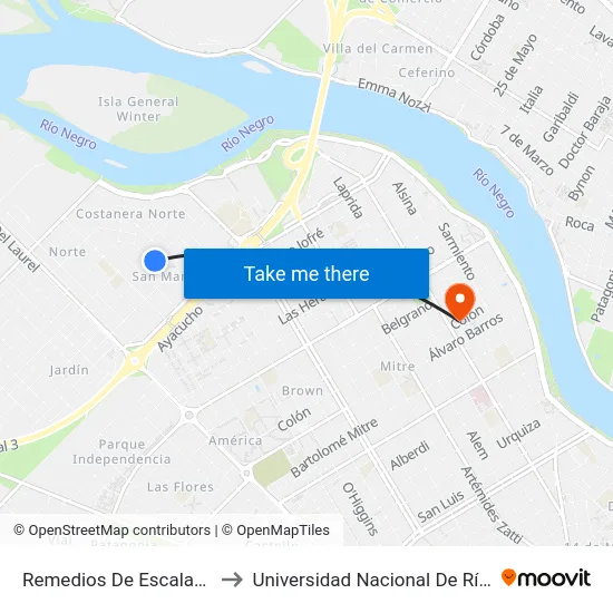 Remedios De Escalada, 391 to Universidad Nacional De Río Negro map