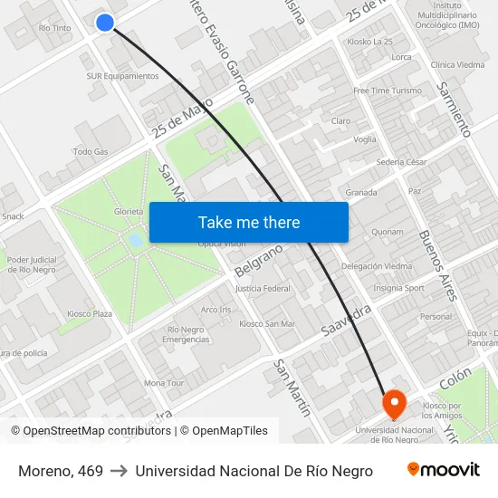 Moreno, 469 to Universidad Nacional De Río Negro map