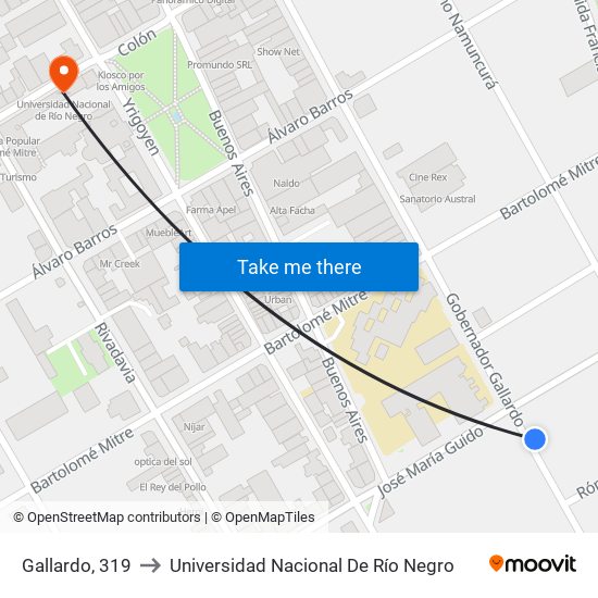 Gallardo, 319 to Universidad Nacional De Río Negro map