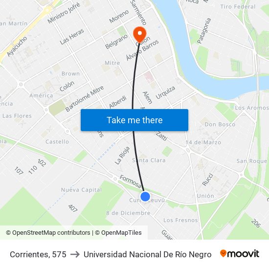 Corrientes, 575 to Universidad Nacional De Río Negro map