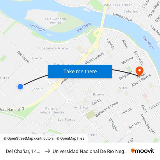 Del Chañar, 1488 to Universidad Nacional De Río Negro map