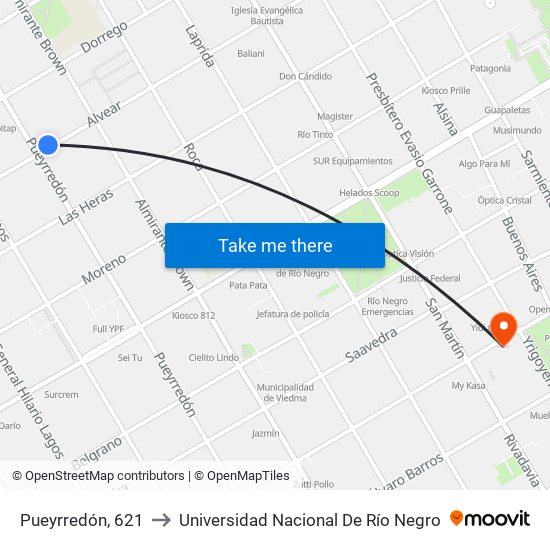 Pueyrredón, 621 to Universidad Nacional De Río Negro map
