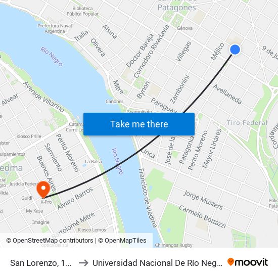 San Lorenzo, 190 to Universidad Nacional De Río Negro map