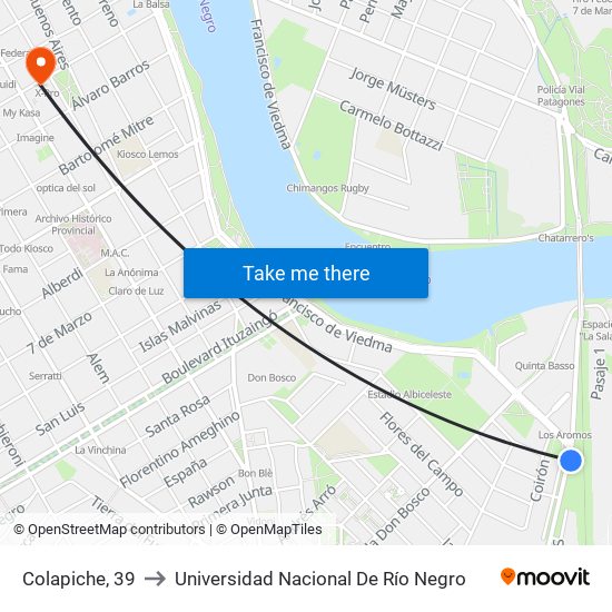 Colapiche, 39 to Universidad Nacional De Río Negro map