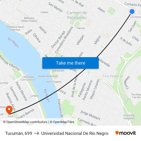 Tucumán, 699 to Universidad Nacional De Río Negro map