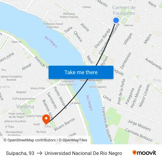 Suipacha, 93 to Universidad Nacional De Río Negro map
