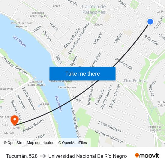 Tucumán, 528 to Universidad Nacional De Río Negro map