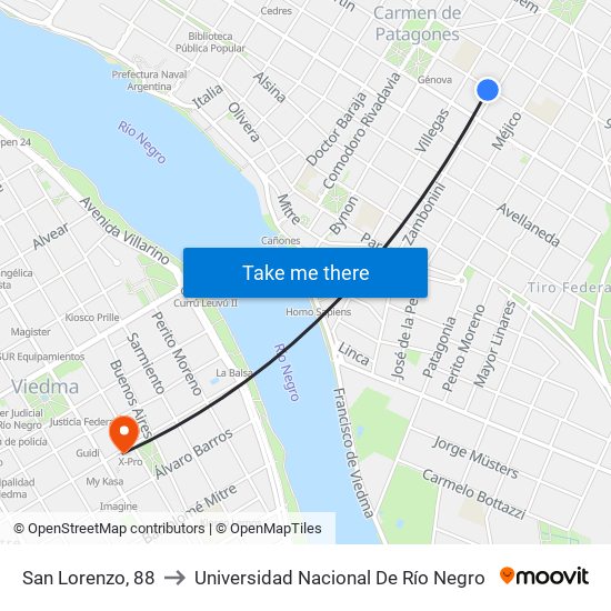 San Lorenzo, 88 to Universidad Nacional De Río Negro map