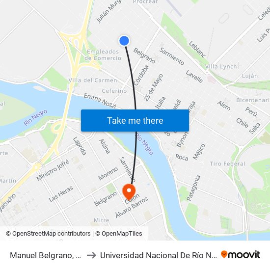 Manuel Belgrano, 806 to Universidad Nacional De Río Negro map