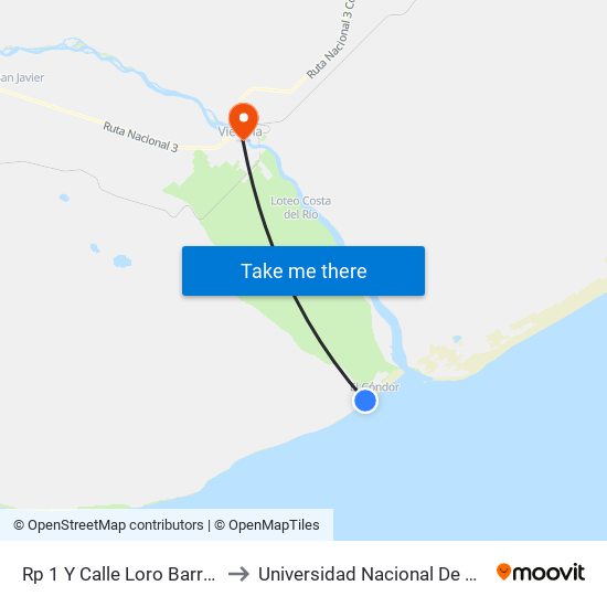 Rp 1 Y Calle Loro Barranquero to Universidad Nacional De Río Negro map