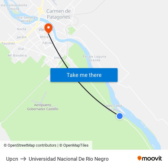 Upcn to Universidad Nacional De Río Negro map