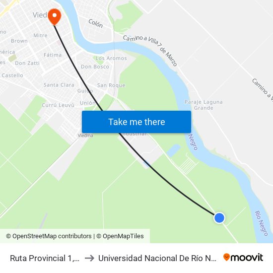 Ruta Provincial 1, 11 to Universidad Nacional De Río Negro map