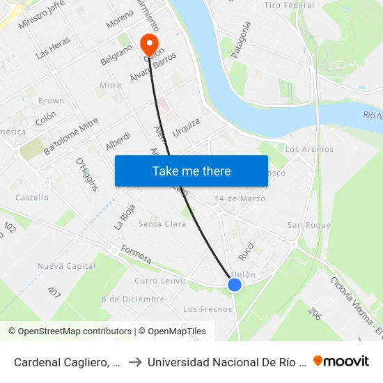 Cardenal Cagliero, 2267 to Universidad Nacional De Río Negro map