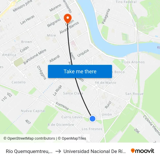 Río Quemquemtreu, 1815 to Universidad Nacional De Río Negro map