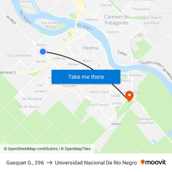 Gasquet G., 396 to Universidad Nacional De Río Negro map